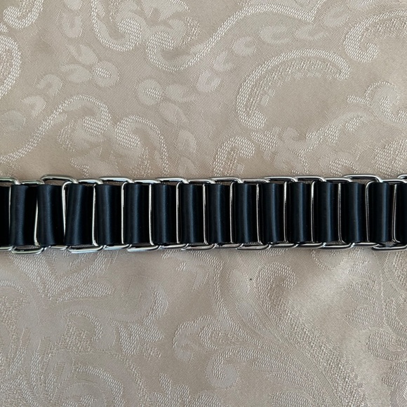 Ralph Lauren Leather and Chain Belt, Black/Silver - Picture 7 of 8